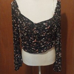 Floral Black Women's Top